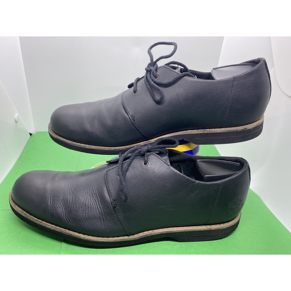 Timberland Men's Black Leather Lace Up Casual Oxford Dress Shoes Size 10